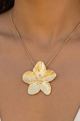 Plumeria Flower Pendant Necklace