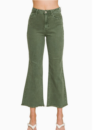 Frayed Hem Bootcut Pants