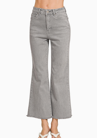 Frayed Hem Bootcut Pants