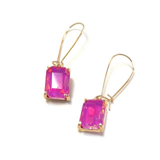 Midi Rectangle Glass Bead Dangle Earrings