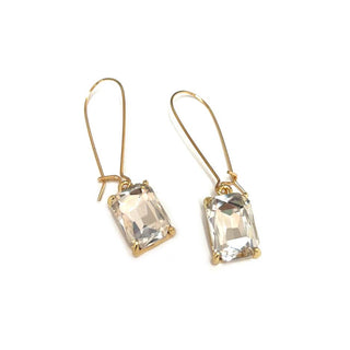 Midi Rectangle Glass Bead Dangle Earrings