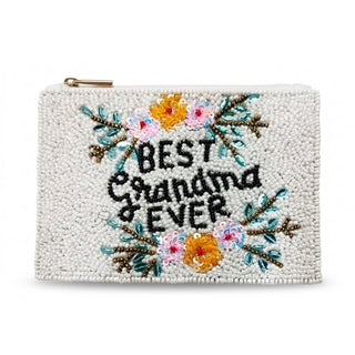 Best Grandma Ever Beaded Coin Pouch