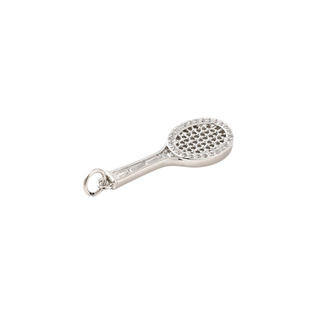 Silver Tennis Racket Charm