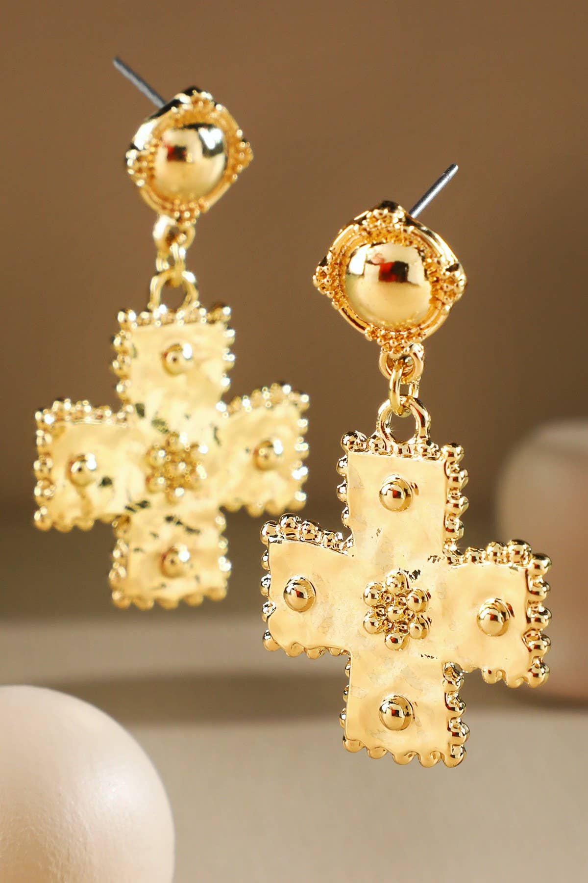 Ornate Cross Statement Earrings