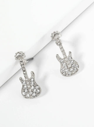 Pave Electric Guitar Stud Earrings