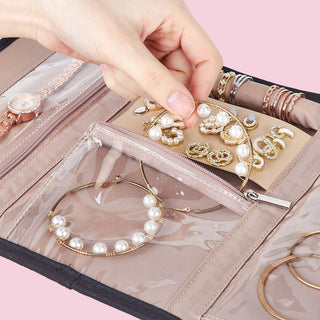 Foldable Travel Jewelry Organizer Roll