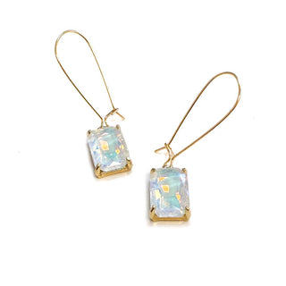 Midi Rectangle Glass Bead Dangle Earrings