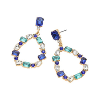 Stone Cluster Teardrop Earrings
