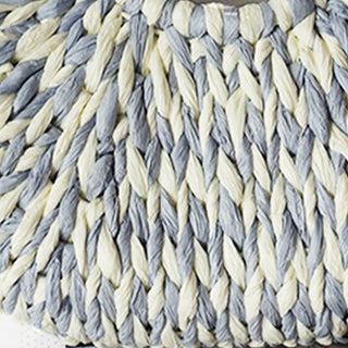 Weaving Straw Bag With Bamboo Handles