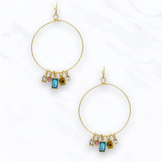 Gold Hoop Earrings w/ Charms