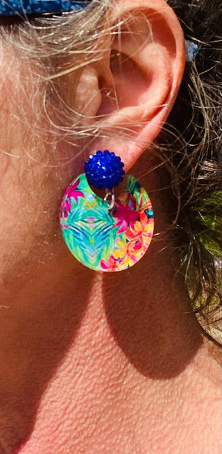 Preppy Paisley Beaded Earrings