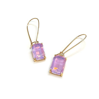 Midi Rectangle Glass Bead Dangle Earrings