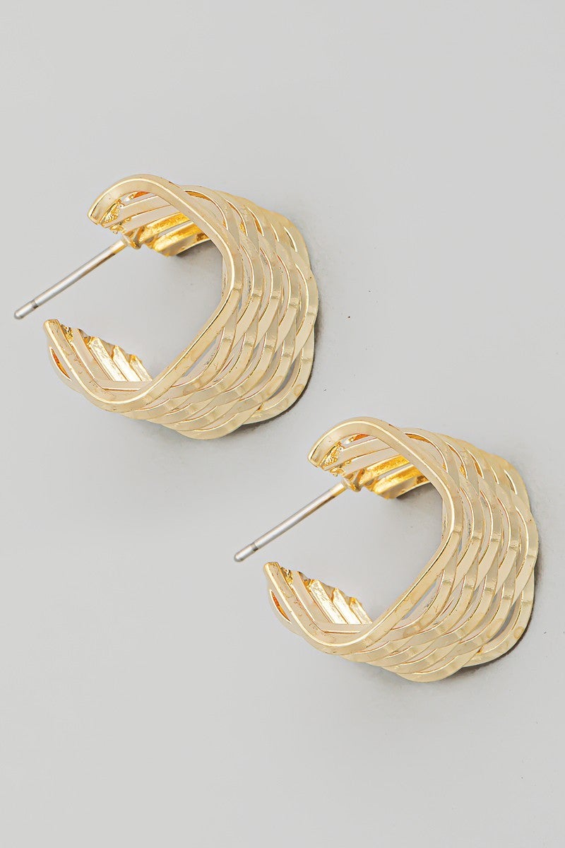 Layered Square Hoop Earring