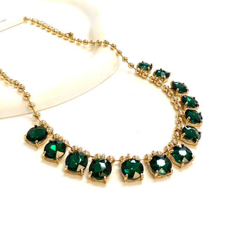 Crystal Glass Bead Dangle Necklace