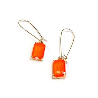 Midi Rectangle Glass Bead Dangle Earrings