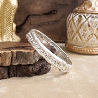 Crystal & Pearl Bangle Bracelet