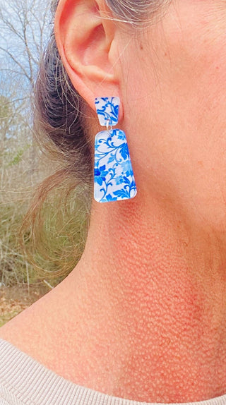 Geo Floral Earrings