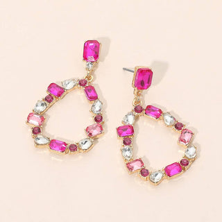 Stone Cluster Teardrop Earrings