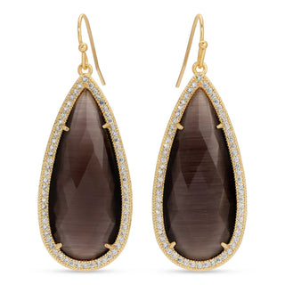 Long Shimmer Stone Earrings