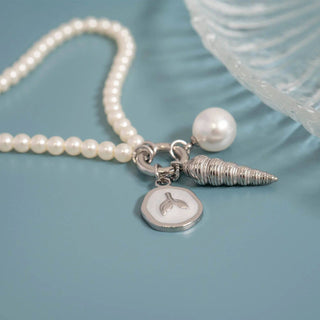 Beaded Pearl Charm Holder Bracelet