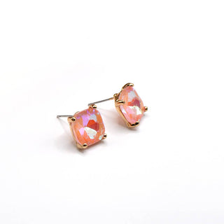 Cushion Cut Crystal Stud Earrings
