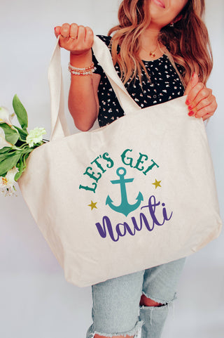 "Let's Get Nauti" Tote Bag