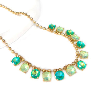 Crystal Glass Bead Dangle Necklace