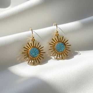 Sunburst Druzy Dangle Earrings