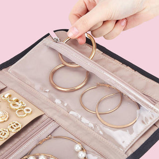 Foldable Travel Jewelry Organizer Roll