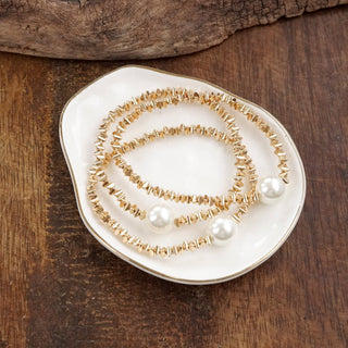 Stretchy Bracelets with Pearl