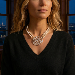 Coastal Pearl Flower Necklace