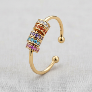 Colorful Beaded Spinner Ring