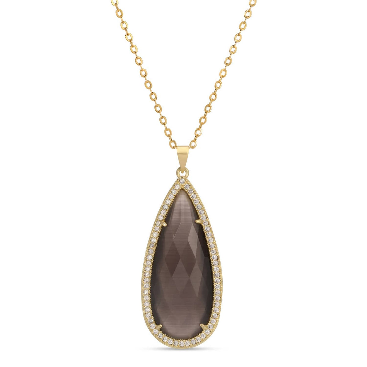 Shimmer Stone Pendant Necklace