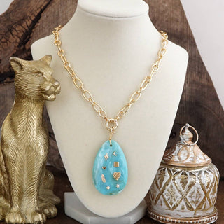 Acrylic Teardrop Charm Necklace