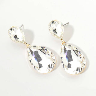 Crystal Teardrop Evening Earrings
