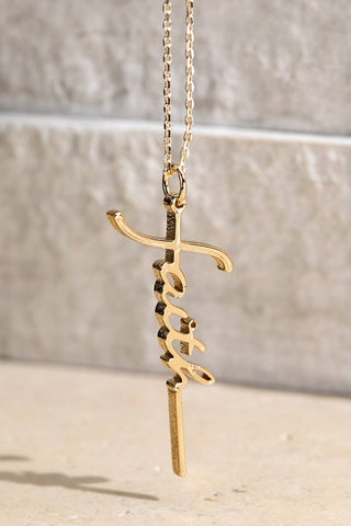 Faith Letter Pendant Necklace