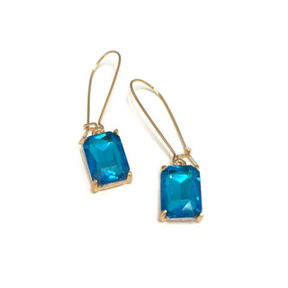 Midi Rectangle Glass Bead Dangle Earrings