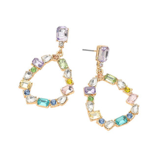 Stone Cluster Teardrop Earrings