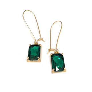 Midi Rectangle Glass Bead Dangle Earrings