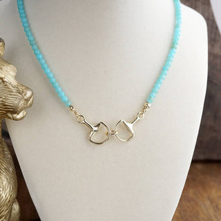 Turquoise Trail Horsebit Beaded Necklace