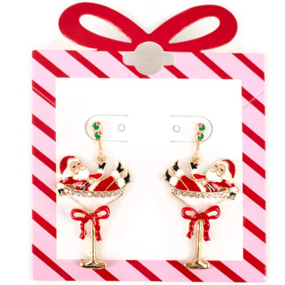 Santa Martini Earrings