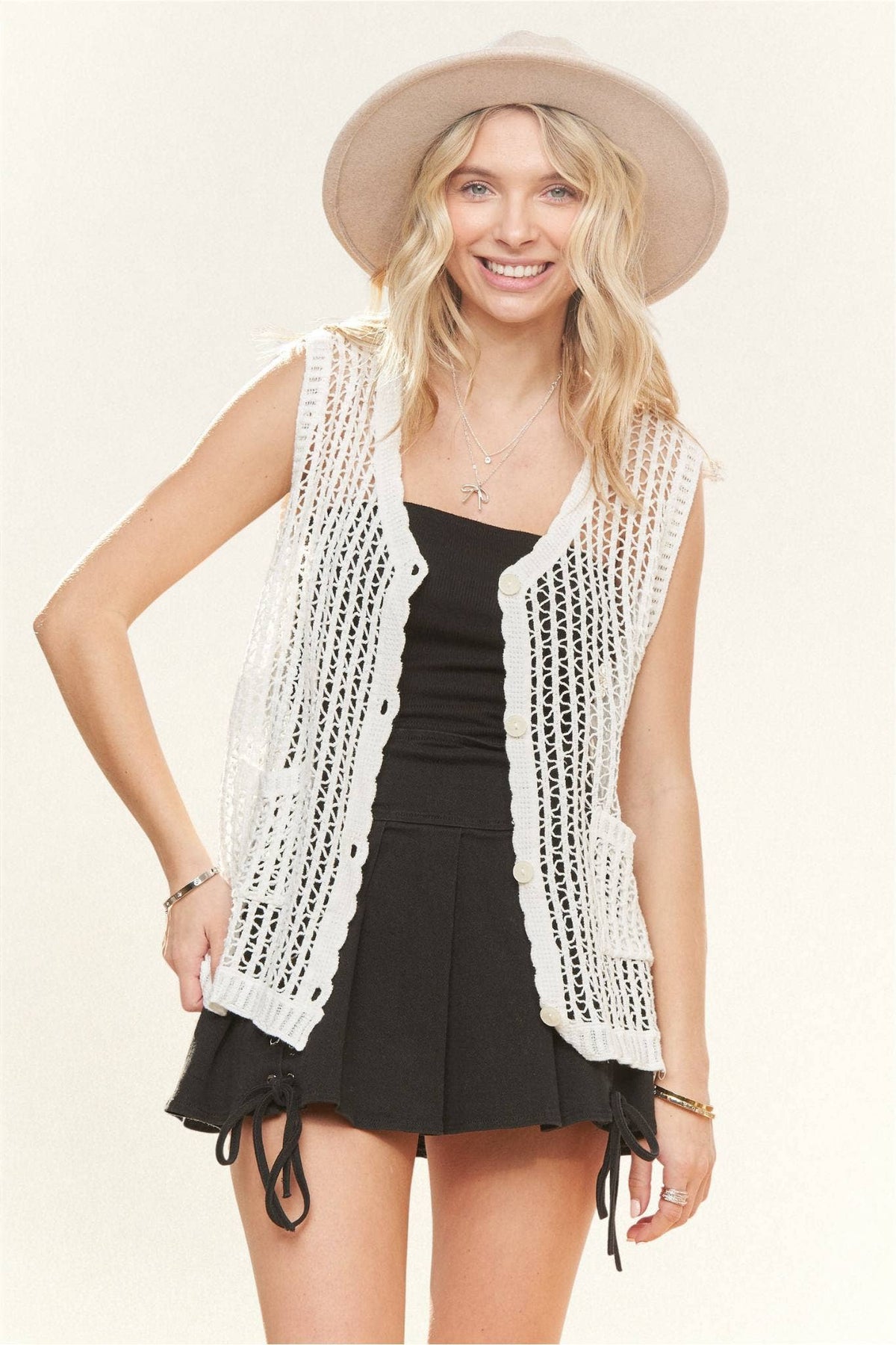 Button Down Crochet Vest