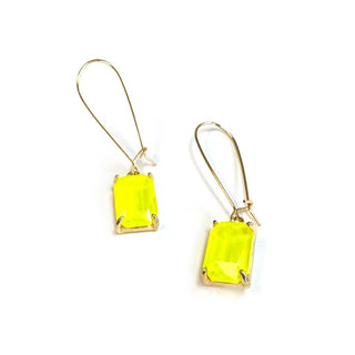 Midi Rectangle Glass Bead Dangle Earrings