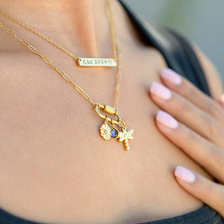 Gold Teardrop Birthstone Charm