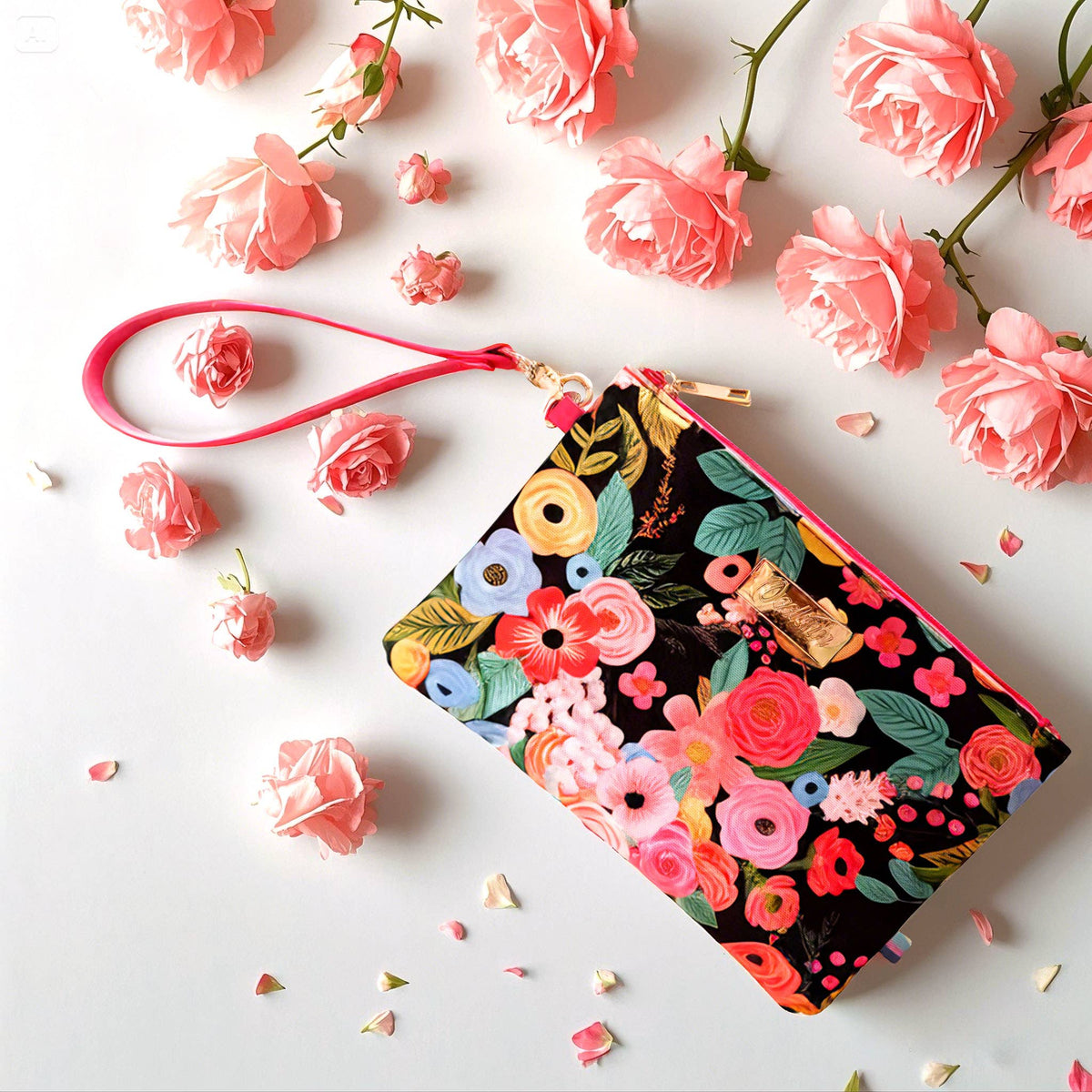 Vibrant Blooming Wristlet