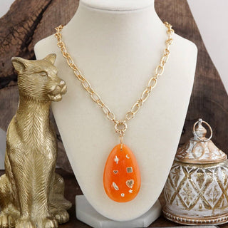 Acrylic Teardrop Charm Necklace