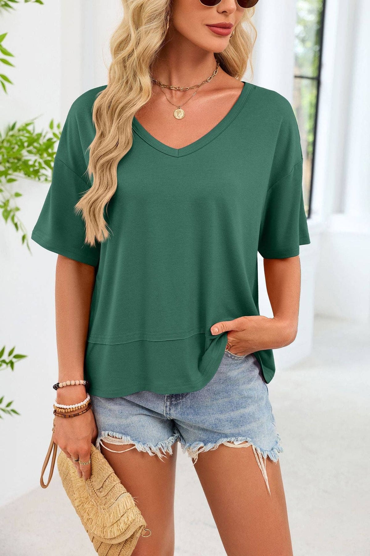 Oversized V Neck Top