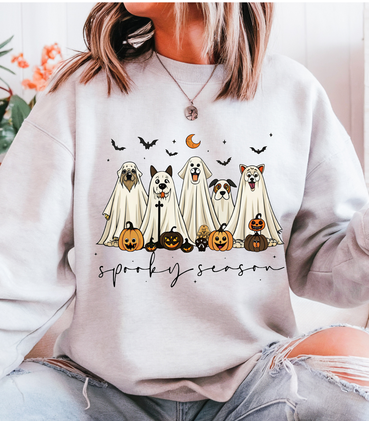 Dog Ghost Crewneck Top