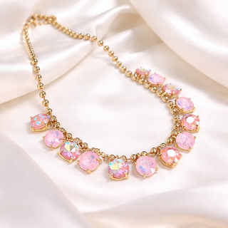 Crystal Glass Bead Dangle Necklace
