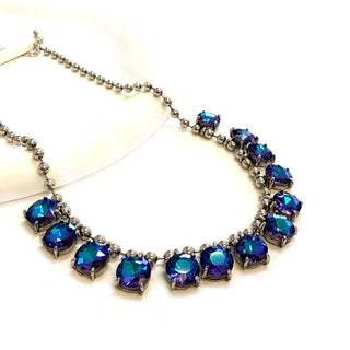 Crystal Glass Bead Dangle Necklace
